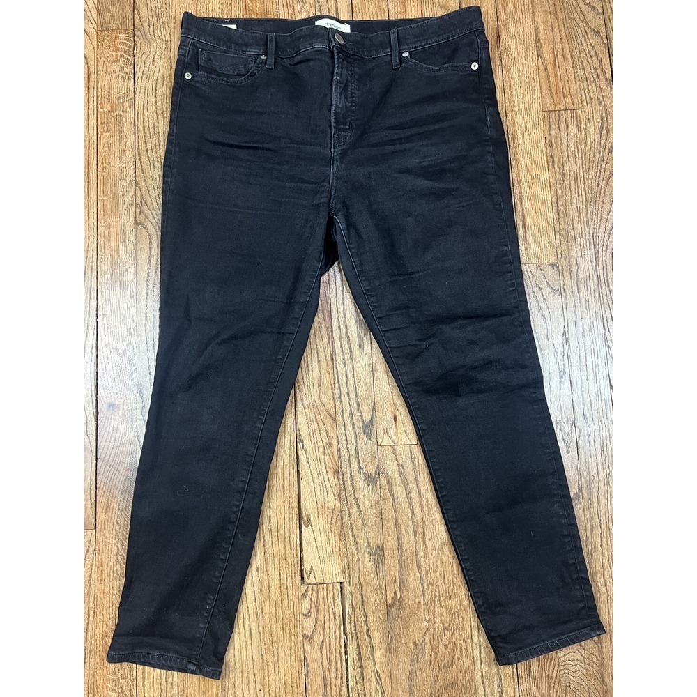 Revtown Skinny Jeans Women's High Rise‎ Black Denim Tapered Size 38x28